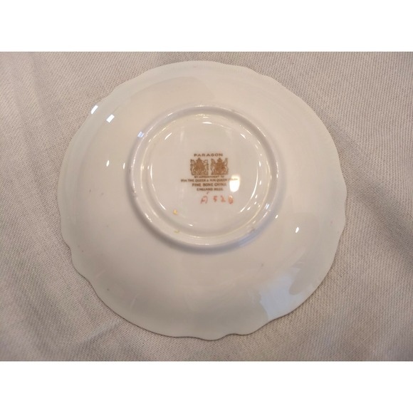 Paragon Teacup Saucer Bluebell Medallion Heavy Gold Gilt Double Warrant Vtg 40s - Picture 16 of 16